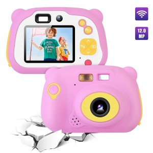 Kids Camera 8.0MP reîncărcabilă Digital Camera frontală și spate Selfie Camera video pentru copii, cadou pentru băieți și fete de 4-10 ani